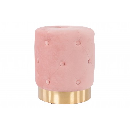 Pouf Anastasia in Velluto Trapuntato con Base Oro Rosa 35X42