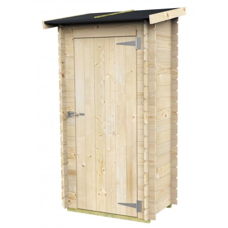 Casetta in legno da giardino 98x64 cm – Pareti 16 mm – Porta cieca con chiavistello – Abete naturale