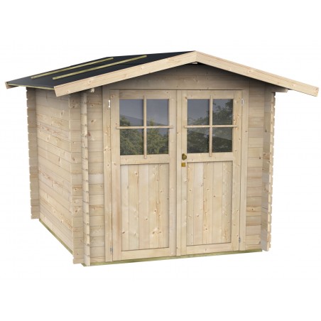 Casetta in legno da giardino 215x180 cm – Pareti 25 mm – Porta plexiglas con serratura – Abete naturale