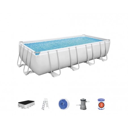 Piscina Steel Rettangolare Filtro 2E 488X244 h 122 Bestway BW56670