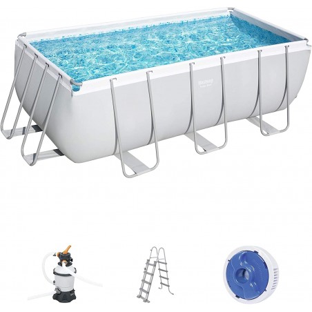 Bestway Above Ground Pool with Rectangular Structure and Sand Pump 412X201X122Cm 56457
