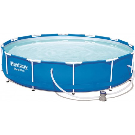 Piscina fuori terra rotonda con telaio in acciaio e pompa filtro inclusa, diametro 366 cm altezza 76 cm capacità 6473 L - Bestway