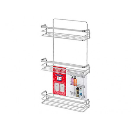 Mensola per Doccia 3 Ripiani in Acciaio Cromato Francy 26x10xH49 cm