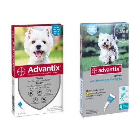 Advantix per Cani da 4 a 10 kg Spot-On Repellente contro Pulci Zecche Zanzare Bayer