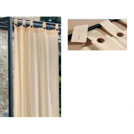 Tenda Gazebo in Poliestere Idrorepellente con Passanti Bretelle 150x280 cm Beige