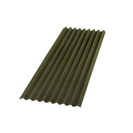 Lastra Ondulata in Fibra Bitumata per Tettoie e Coperture Base Onduline Verde 200x85 cm