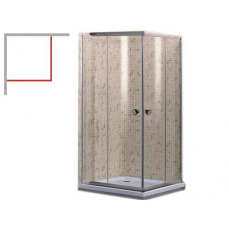 Box Doccia Quadrato in Vetro Trasparente Brixo Airone 80x80x185 cm