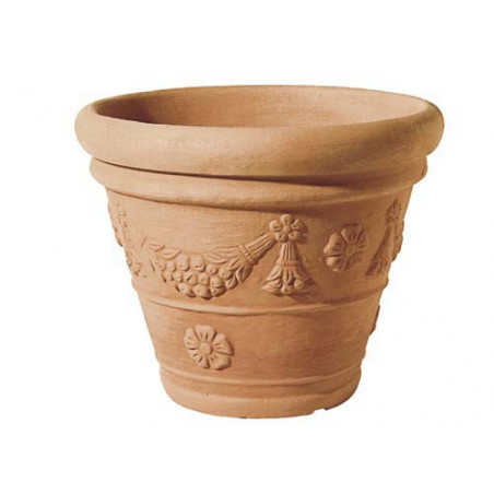 Vaso in Resina Color Terracotta Conca Tropea Impruneta H 34 Ø 40 cm