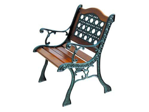 Poltrona Sedia da Esterno Legno e Ghisa Effetto Ferro Battuto con