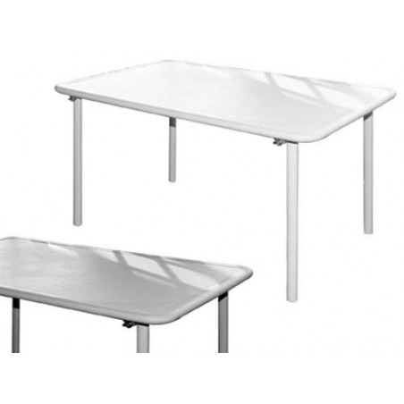 Tavolo da Giardino Rettangolare Fiberglass Rugby Bianco 135x80 cm