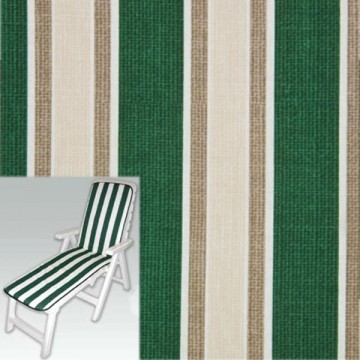 Multi-Line Green Deckchair Cushion 72+90X44X4 Xtra