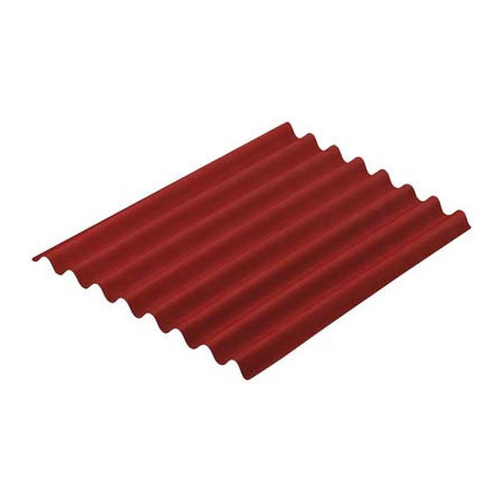 Lastra Ondulata in Fibra Bitumata per Tettoie e Coperture Easyline Rossa 100x76 cm