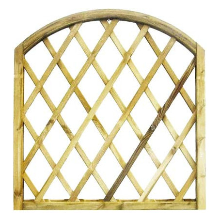 Pannello Grigliato da Giardino ad Arco in Legno di Pino Impregnato Lasa 90x90 cm