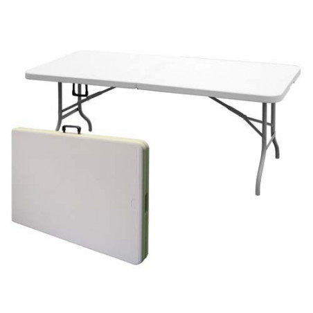 Tavolo Pieghevole a Valigetta Piano in PP Camping Bianco 122x61x74 cm