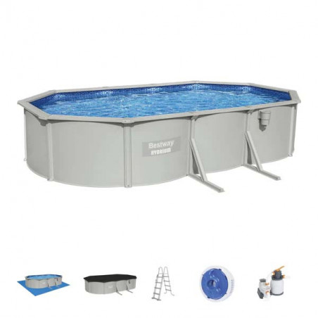 Piscina Ovale Pareti in Acciaio Semi Permanente Bestway Hydrium 610x360x120 cm