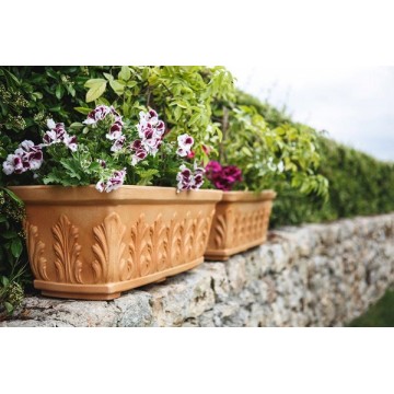 Vaso Fioriera decorativa classica tradizionale 50x20 H18 in polimero resistente impruneta per piante per giardini e terrazze - Made in Italy - Monacis