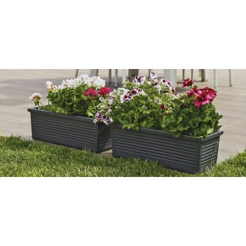 Boîte de balcon en Monacis Polymer Millerighe Anthracite cm 40 (40X22X20h)