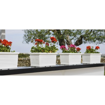 Balcony in Polymer Monacis Millerighe White cm 40 (40X22X20h)