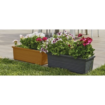 Vaso Fioriera decorativa classica tradizionale 40x22 H20 in polimero resistente impruneta per piante per giardini e terrazze - Made in Italy - Monacis