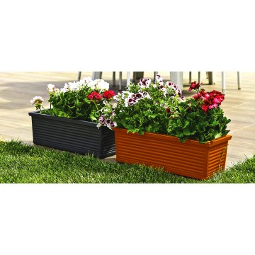 Balcony box in Polymer Monacis Millerighe Terracotta cm 40 (40X22X20h)