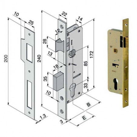 Serratura Inf.Legno 015.25.00.0 Welka