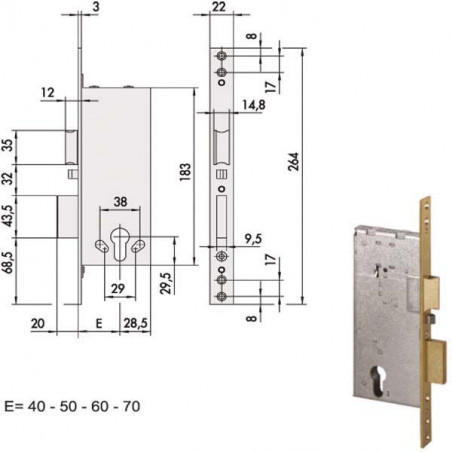 Elettroserratura Inf.Legno 12011-60-0 Cisa