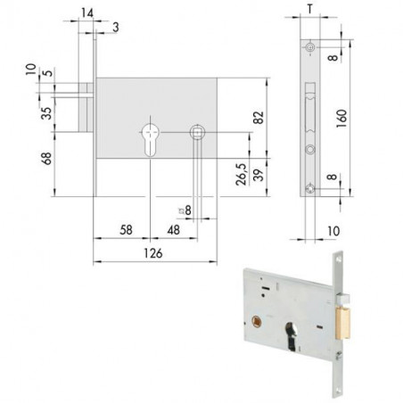 Elettroserratura Inf.Fasce All Sx 14010-60-2 Cisa