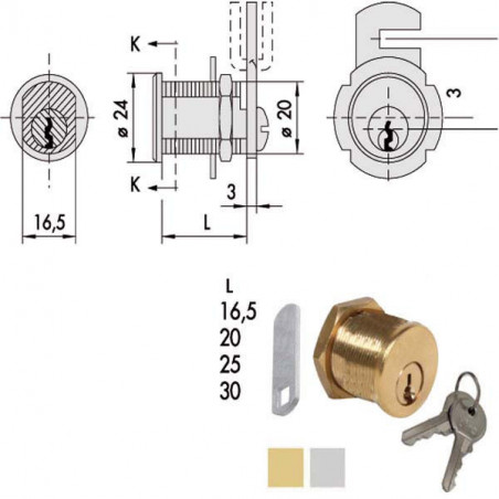 Cilindro Levetta 11 Ottone Smerigl.72210-16-0 Cisa