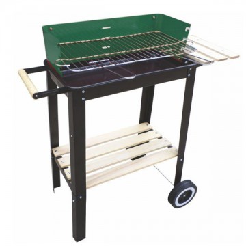 Barbecue Rettangolare Base Legno 50X26 h 68 Lapillo 08207