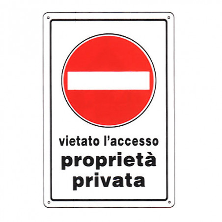 Cartello Proprieta' Privata 20X 30 Plastica