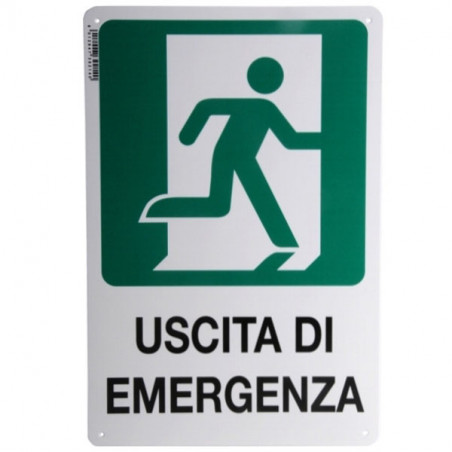 Cartello Uscita Emergenza Dx 20X 30 Plastica