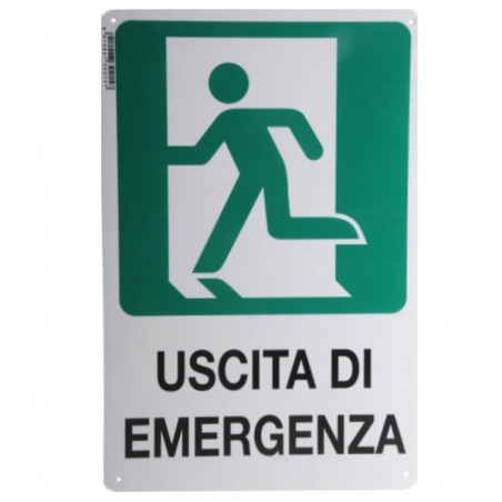 Cartello Uscita Emergenza Sx 20X 30 Plastica