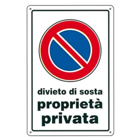 Cartello Divieto Di Sosta P.P. 20X 30 Plastica