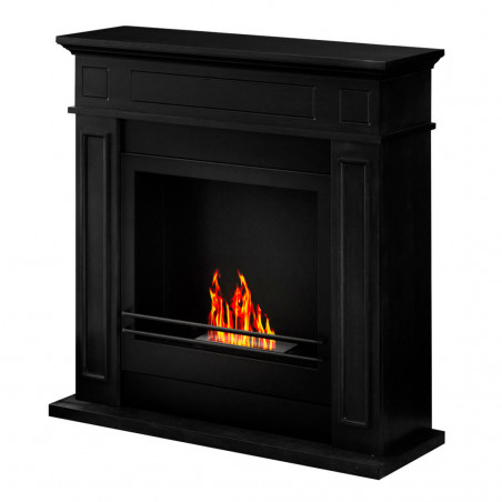 Jefferson Black Floor Bioethanol fireplace L88.6 x D26.5 x H86.5