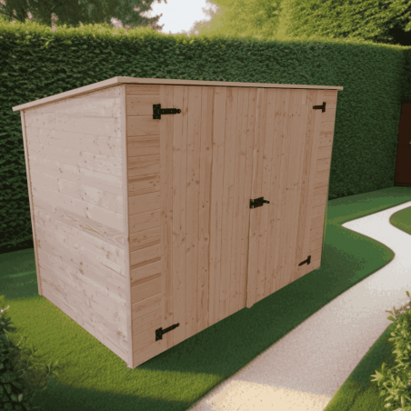 Casetta in legno da giardino con tetto inclinato – 200x120 cm – pannelli 16 mm, doppia porta e pavimento – ED2012.01 Foresta