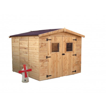 Casetta in legno da giardino con doppia porta – 240x240 cm – pannelli 16 mm, tetto bitumato e pavimento – ED2424.01 Foresta