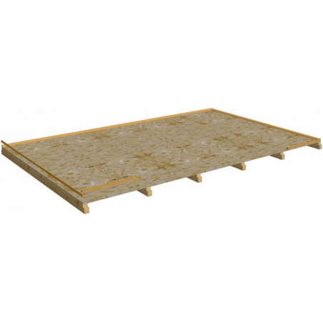 Pavimento per casetta Bardon 4040 – 400x400 cm – OSB 12 mm e travetti trattati – PLBA4040 Foresta