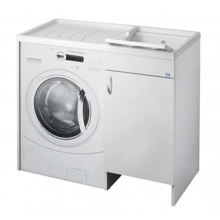 Mobile coprilavatrice e lavatoio in nobilitato idrofugo con vasca destra 109x60x89 cm – salvaspazio da interno – Negrari
