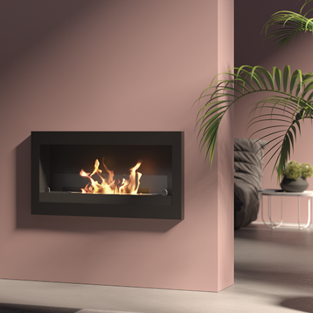 Bio-Cheminée Murale Verona 3000W Noir Tecno Air System