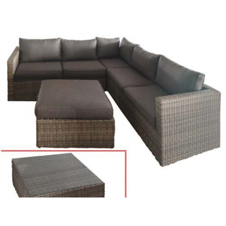 Set Rattan con 2 divani e un Tavolo, modello Lounge