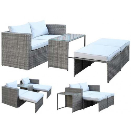 Set Rattan Combo Grigio