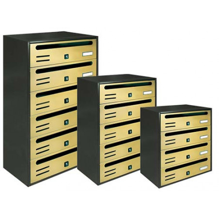 Cassette Postali con 4 Posti Orizzontali ALUBOX Cubo Oro