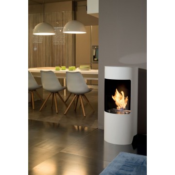 Cortina Floor Bio-Fireplace 2500W White Tecno Air System