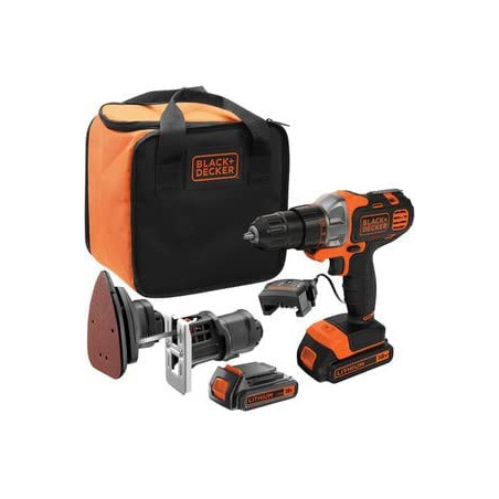 Trapano Multifunzione Black+Decker con Accessori e Softbag MT218S1A