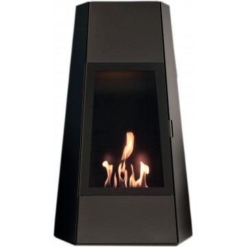 Biocamino pavimento Shanghai Nero 3 kW – altezza 121 cm, vetro frontale, design acciaio – Tecno Air System
