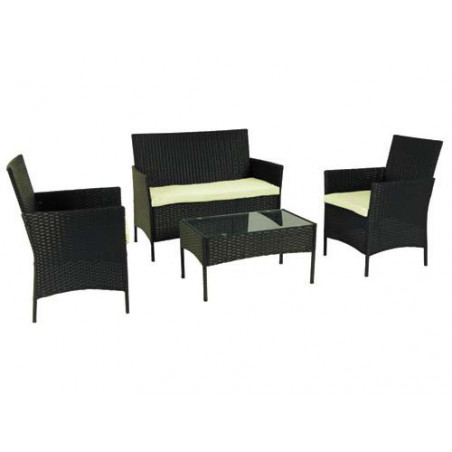 Set Rattan divano + Tavolo + 2 Poltrone Panama