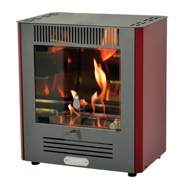 Stufa bioetanolo Mini Ruby Bordeaux 2,3 kW – compatta, autonomia 6h, bruciatore regolabile – ideale per 23 m2 – Tecno Air System