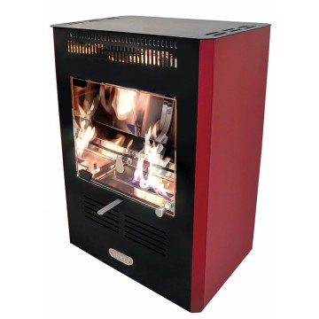 Stufa bioetanolo Ruby Bordeaux 3 kW – vetro protettivo, serbatoio 4,2 L, design alto 61 cm – ideale per 30 m2 – Tecno Air System