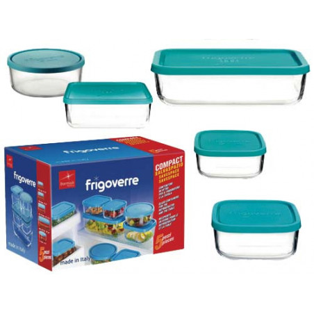 Contenitori in vetro porta alimenti set 5 pz frigoverre bormioli Compact