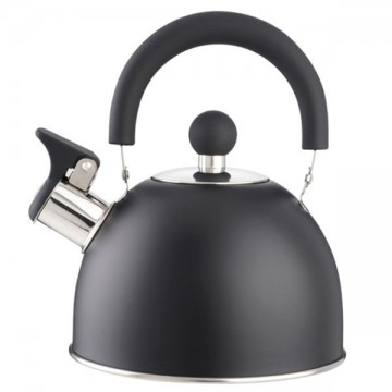 Satin Black Whistle Stainless Steel Kettle L.1,5 Eva